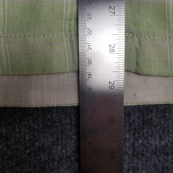 TOMMY BAHAMA Mens M Lime Green Plaid Linen Button-Up Shirt Short-Sleeve beach - Picture 6 of 7